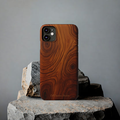 Introducing the "Natural Woodgrain" Cell Phone Case – Embrace Organic Beauty with Wood Pattern Design -Slim Phone Cases