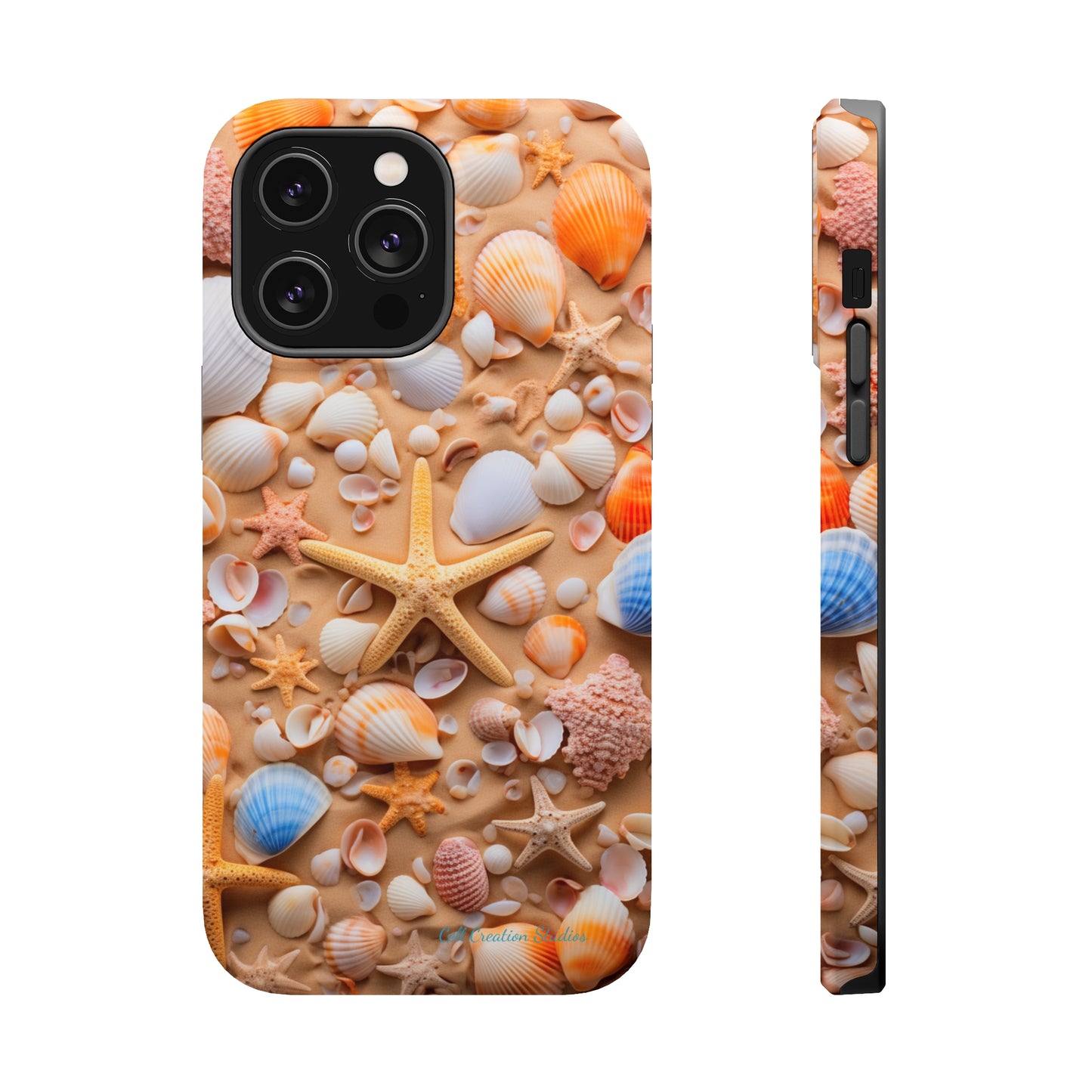 "Seaside Serenity Phone Case: Starfish and Seashells" -MagSafe Tough Cases