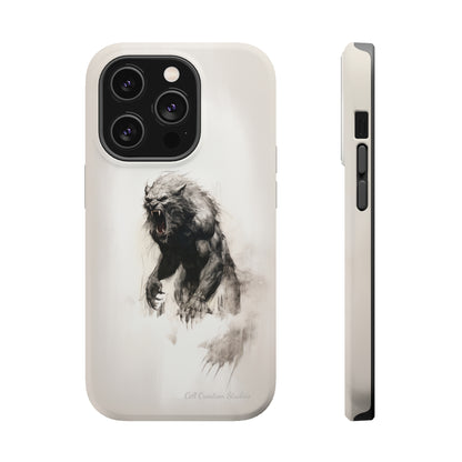 "Moonlit Shadow" Werewolf Sketch Cell Phone Case -MagSafe Tough Cases