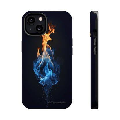 "Elegant Blue and Orange Flame" Phone Case: Ignite Your Style -MagSafe Tough Cases