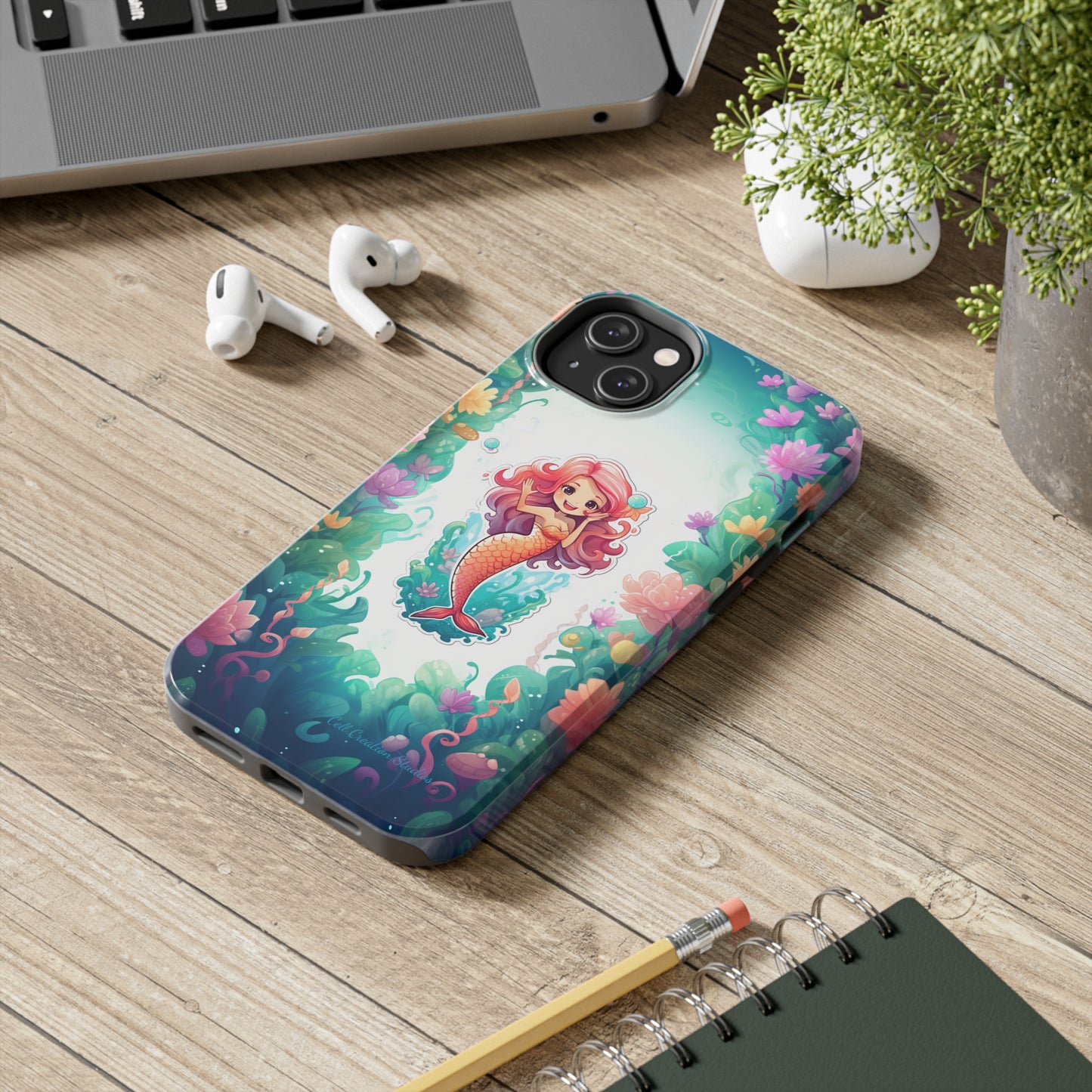 "Pink Seaflower Mermaid" -Tough iPhone Cases