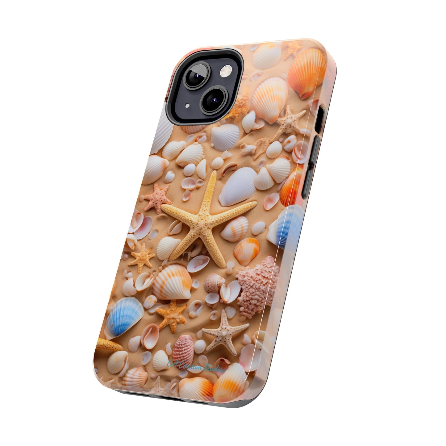 "Seaside Serenity Phone Case: Starfish and Seashells" -Tough Phone Cases