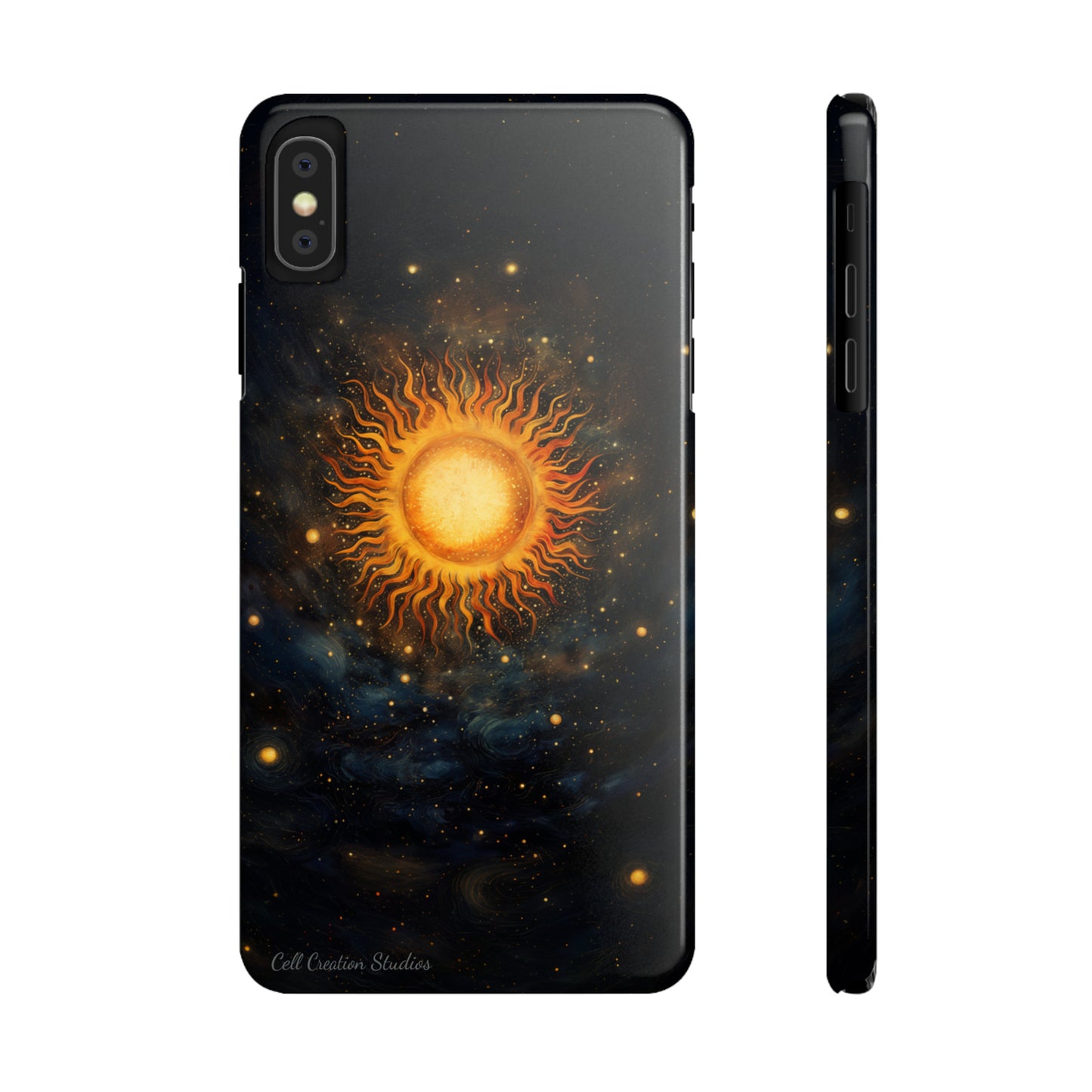 Introducing the "Celestial Sun and Stars" Cell Phone Case – Carry the Cosmos with You -Slim Phone Cases