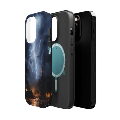 Introducing the "Electric Skies" Cell Phone Case – Unleash the Power of the Storm -MagSafe Tough Cases