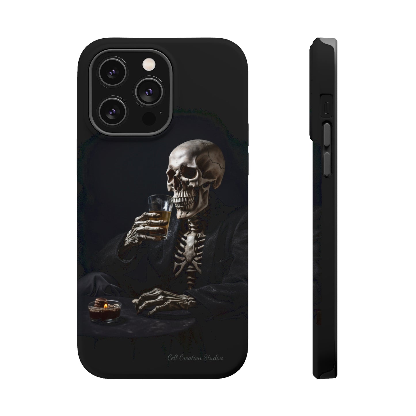 "Embrace the Dark Side with Our Skeleton Drinking Phone Case" -MagSafe Tough Cases