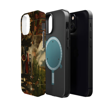 Introducing the "1920s Americana Revival" Cell Phone Case – Step into Nostalgic Elegance with a Vintage Street Scene! -MagSafe Tough Cases