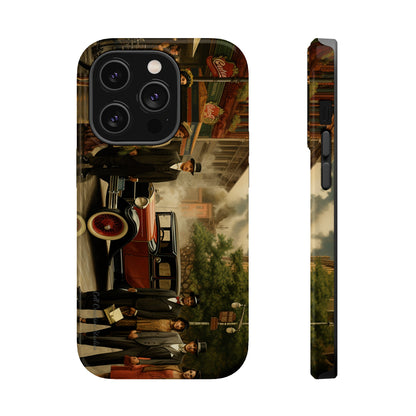 Introducing the "1920s Americana Revival" Cell Phone Case – Step into Nostalgic Elegance with a Vintage Street Scene! -MagSafe Tough Cases