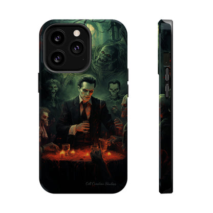 Introducing the "Dracula's Halloween Soiree" Cell Phone Case – Join the Spooky Gathering -MagSafe Tough Cases