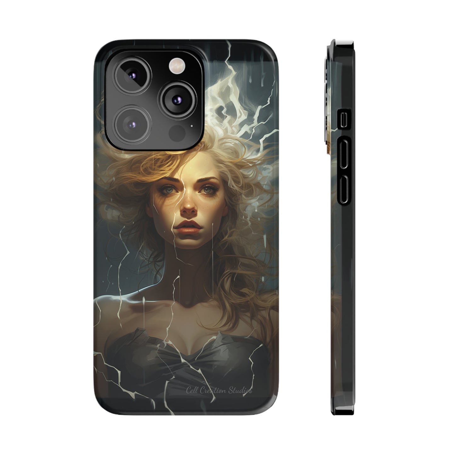 Introducing the "Electrifying Beauty" Cell Phone Case – Sparks of Style and Power -Slim Phone Cases