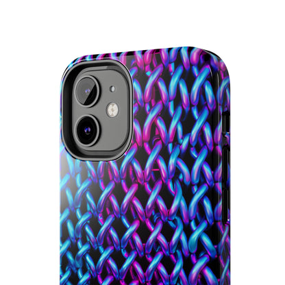 Introducing the "Neon Chainlink Glow" Cell Phone Case – Illuminate Your Style with Vibrant Chain Pattern Design -Tough Phone Cases