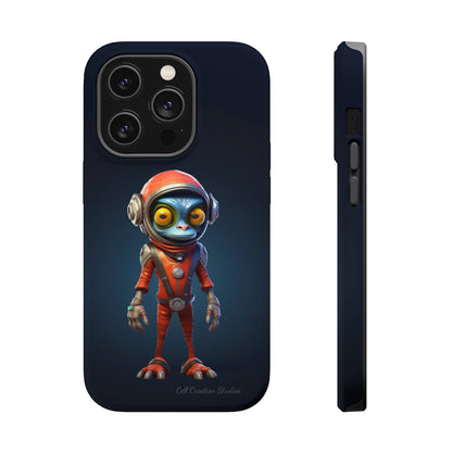 The "AstroGuard" Animated Blue Alien Astronaut Phone Case -MagSafe Tough Cases