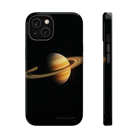 Introducing the "Saturn's Elegance" Cell Phone Case – A Cosmic Masterpiece -MagSafe Tough Cases