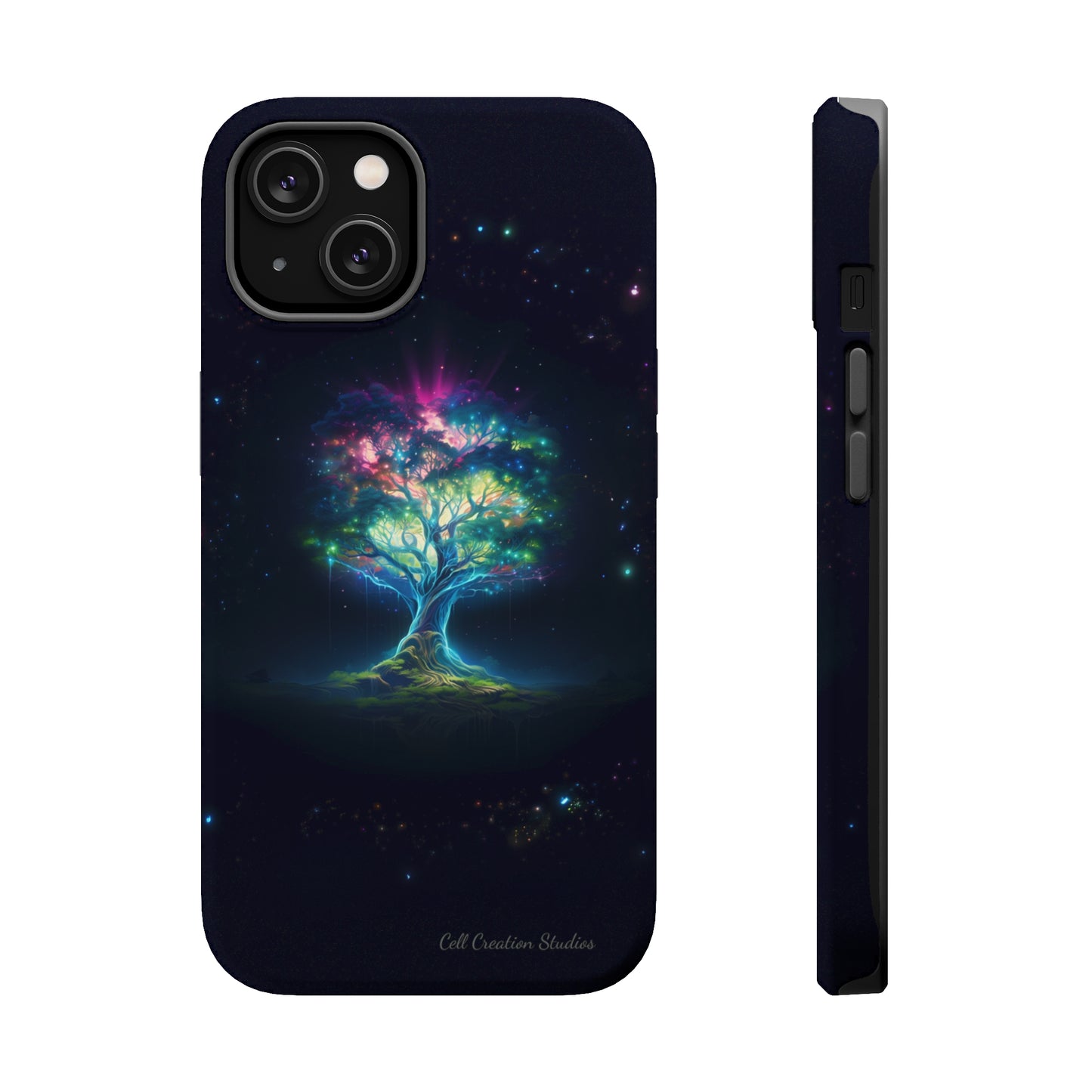 Introducing the "Holographic Tree of Life" Cell Phone Case – A Visionary Blend of Art and Technology -MagSafe Tough Cases