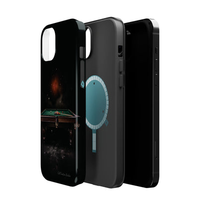 "Rack 'Em Up in Style: Pool Table-Themed Phone Case with Space Background" -MagSafe Tough Cases