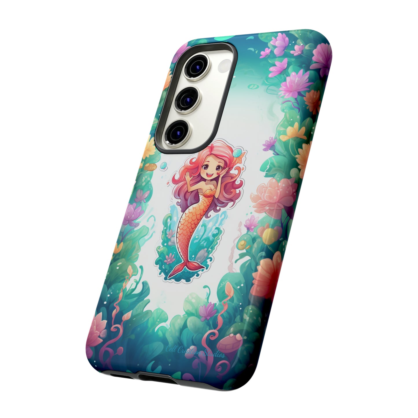 "Pink Seaflower Mermaid" -Tough Samsung Phone Cases