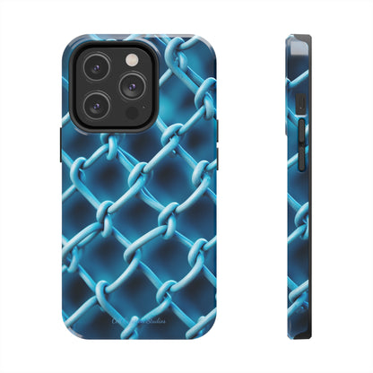 Introducing the "Elegant Chainlink" Cell Phone Case – Embrace Contemporary Style with Blue Chain Link Design -Tough Phone Cases