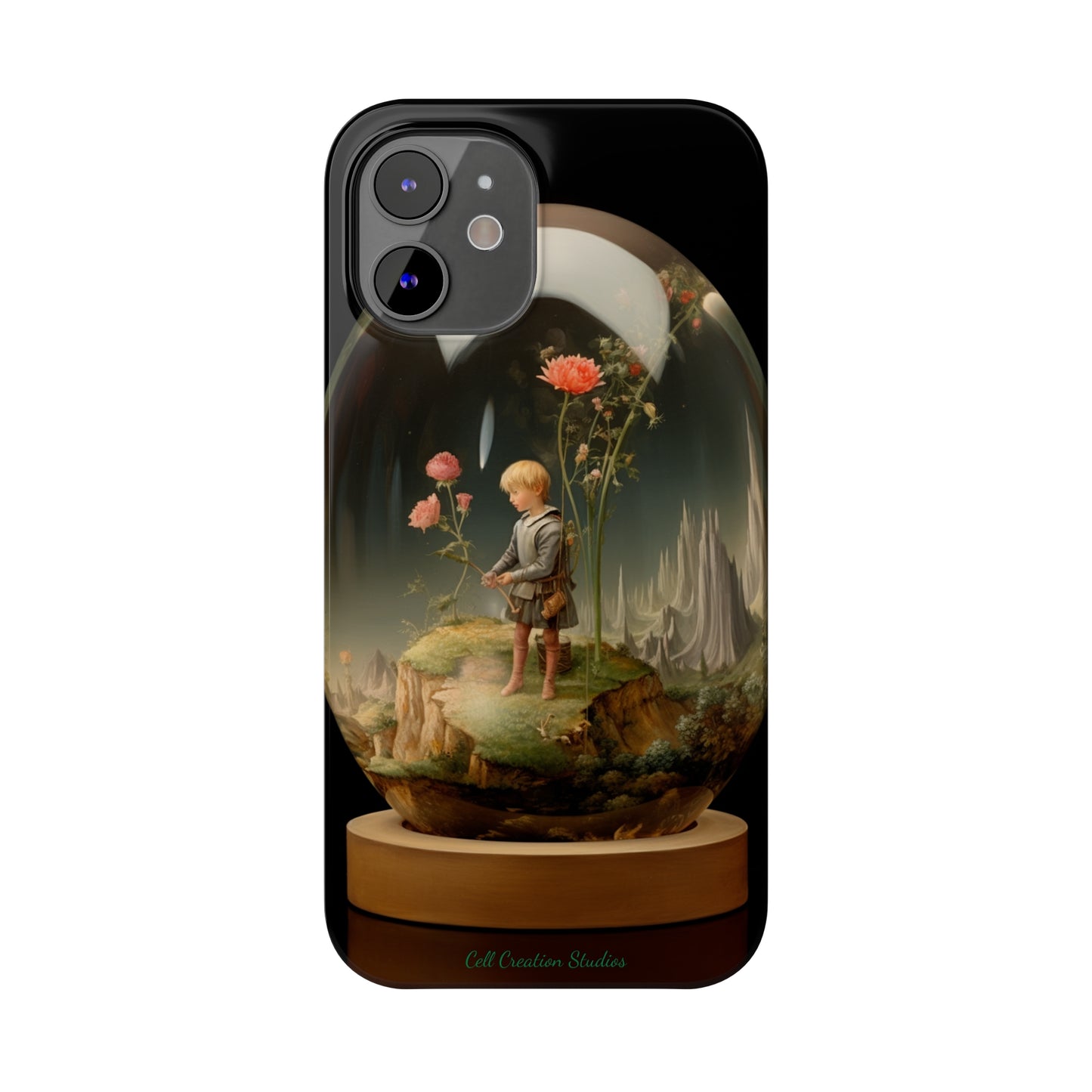 Introducing the "Miniature Gardener" Cell Phone Case – Embrace Your Imagination with a Captivating Glass-Encased Design -Slim Phone Cases