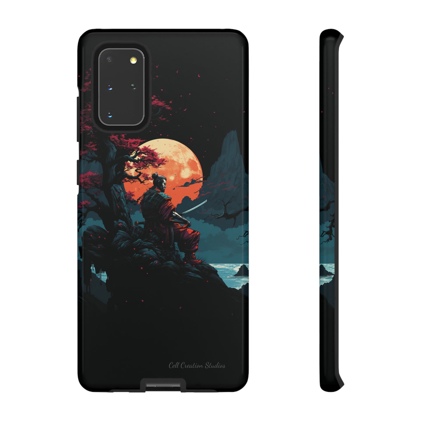 Introducing the "Moonlit Samurai Serenity" Cell Phone Case – Embrace Elegance and Strength -Tough Cases