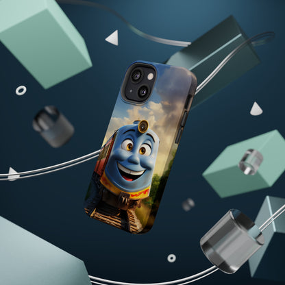 The "Smiling Blue Train" Phone Case -MagSafe Tough Cases