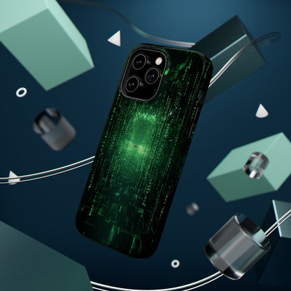 Introducing our "Digital Code Stream" Cell Phone Case – where style meets technology for your device's protection -MagSafe Tough Cases