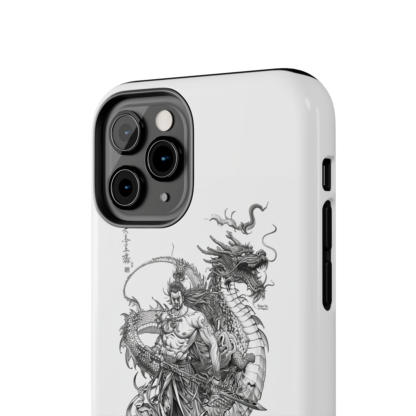 "Samurai and Dragon Sketch" -Tough iPhone Cases