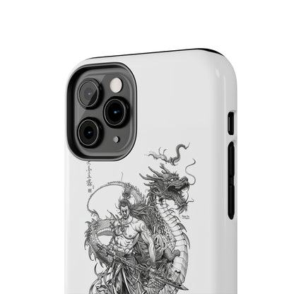 "Samurai and Dragon Sketch" -Tough iPhone Cases