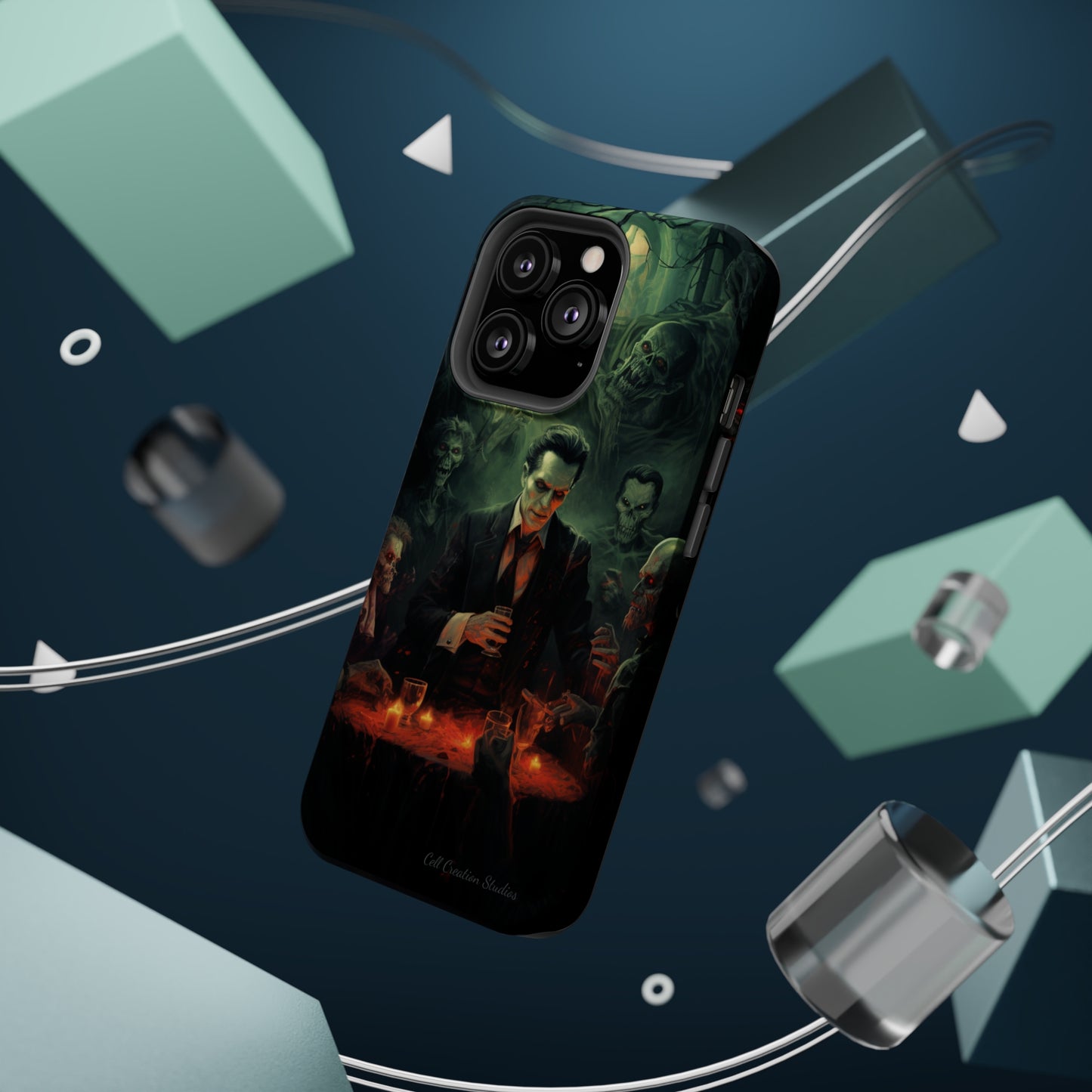 Introducing the "Dracula's Halloween Soiree" Cell Phone Case – Join the Spooky Gathering -MagSafe Tough Cases