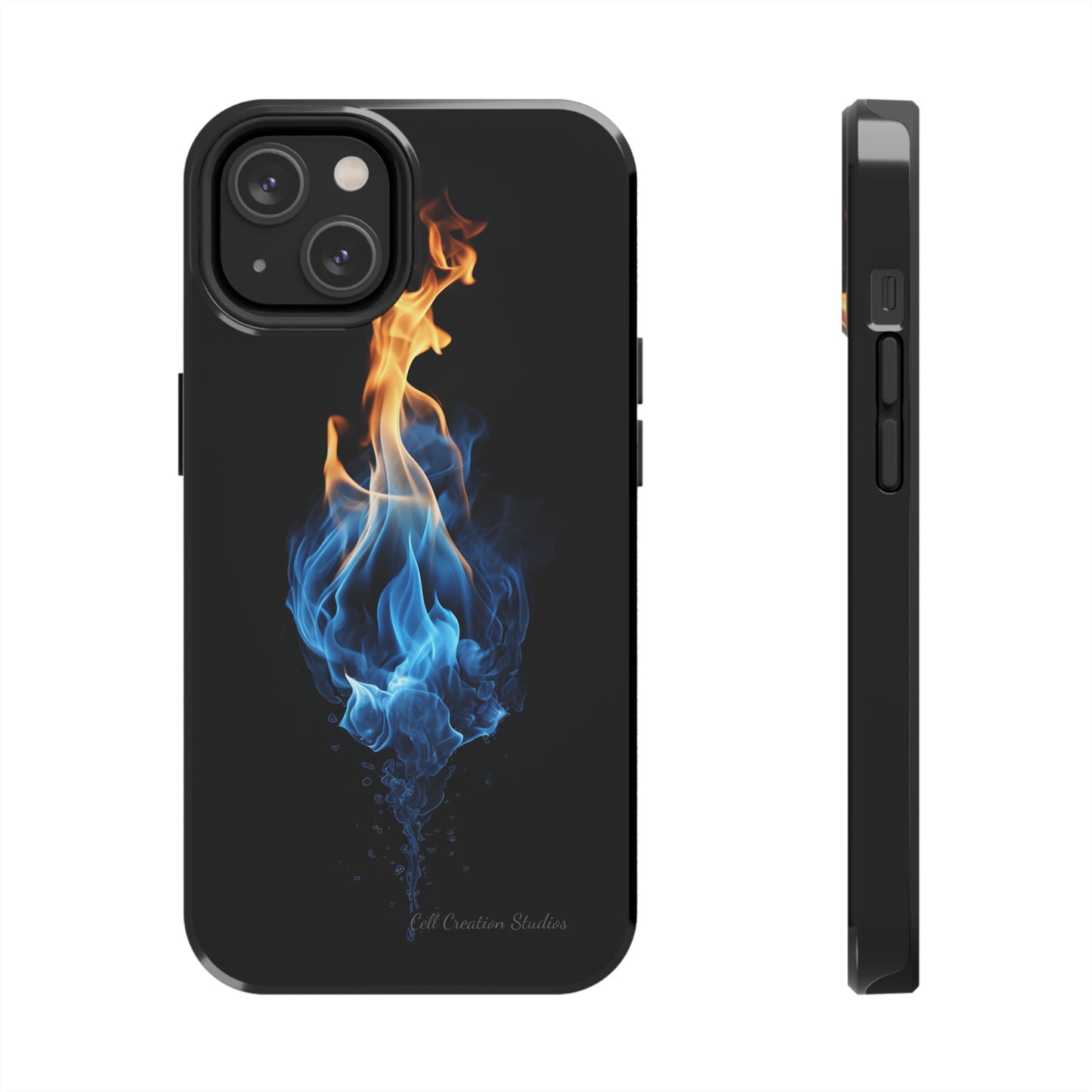 "Elegant Blue and Orange Flame" Phone Case: Ignite Your Style -Tough Phone Cases