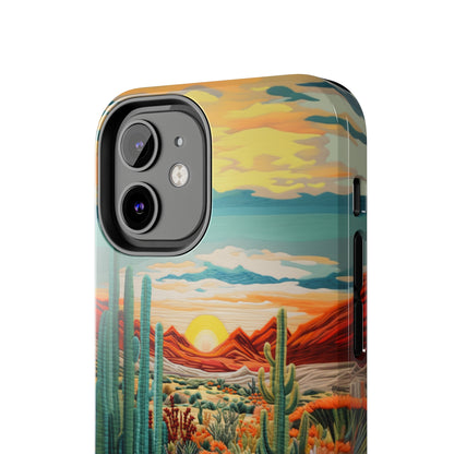 "Desert Bloom Embroidery" -Tough iPhone Cases