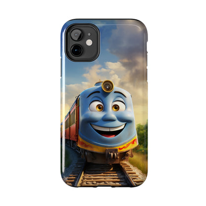 The "Smiling Blue Train" Phone Case -Tough Phone Cases