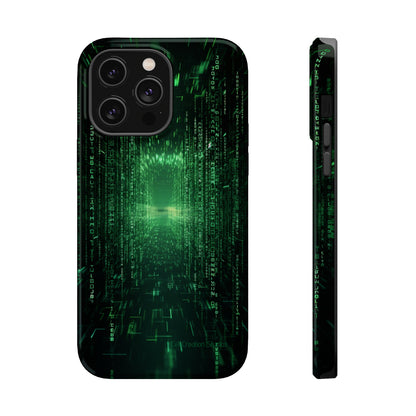 Introducing our "Digital Code Stream" Cell Phone Case – where style meets technology for your device's protection -MagSafe Tough Cases