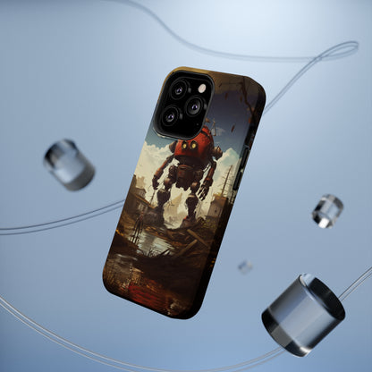 Introducing the "Urban Encounter" Cell Phone Case – Witness the Epic Convergence of Man and Giant Robot -MagSafe Tough Cases