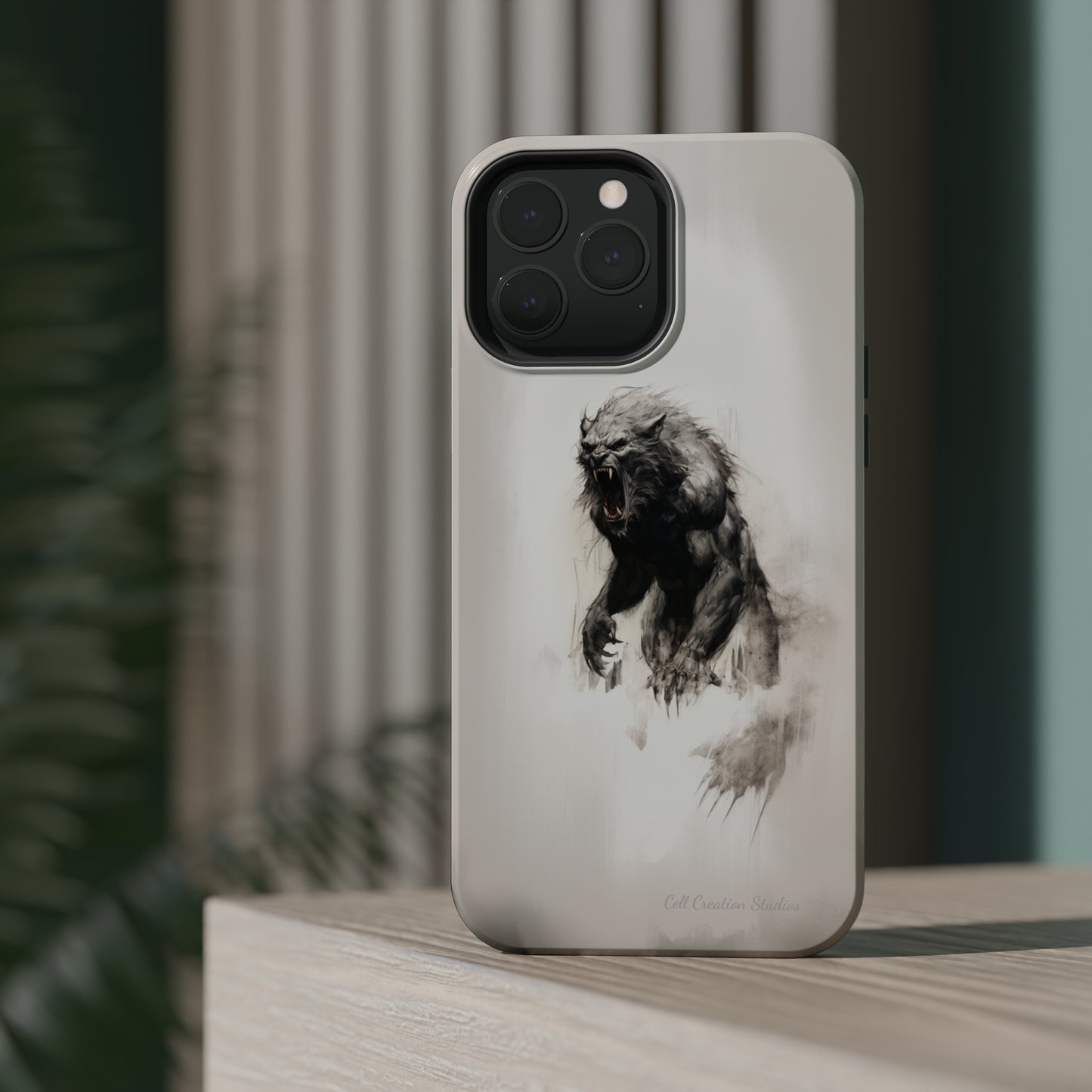 "Moonlit Shadow" Werewolf Sketch Cell Phone Case -MagSafe Tough Cases