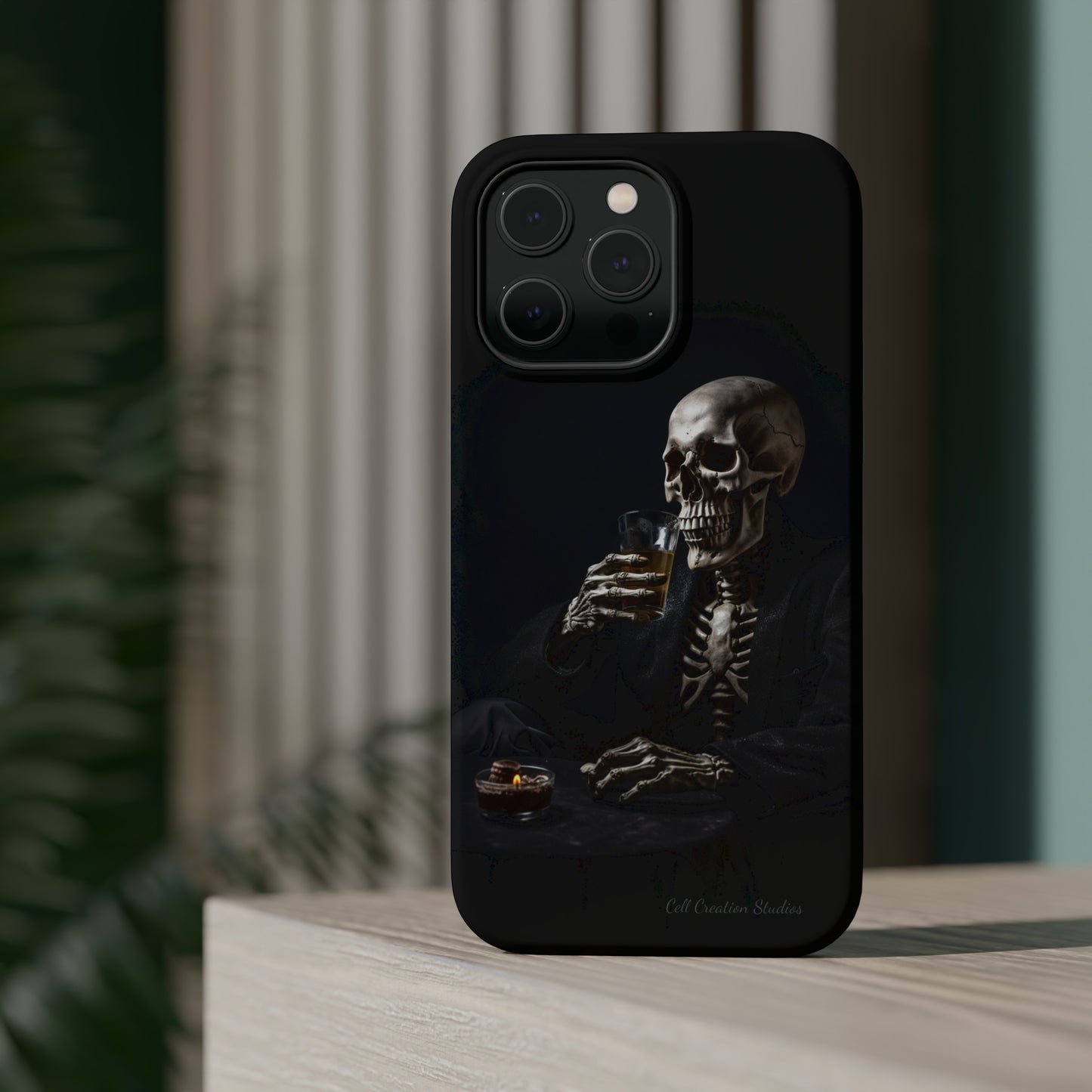 "Embrace the Dark Side with Our Skeleton Drinking Phone Case" -MagSafe Tough Cases