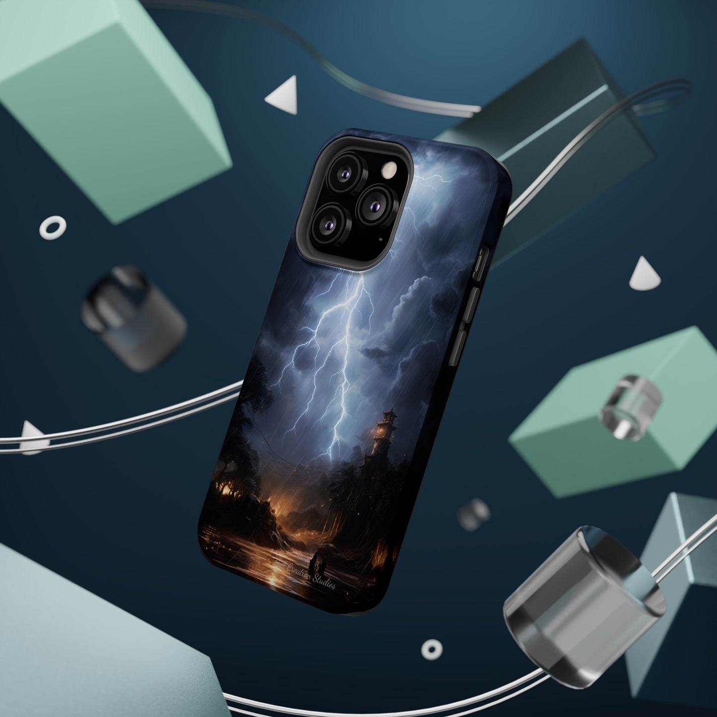 Introducing the "Electric Skies" Cell Phone Case – Unleash the Power of the Storm -MagSafe Tough Cases