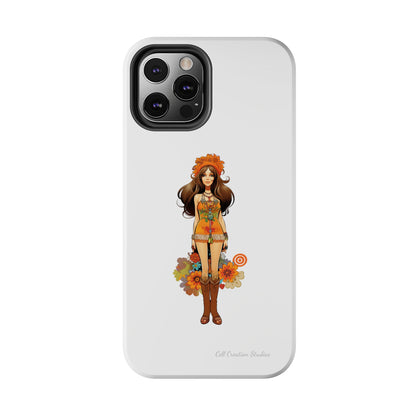 Introducing the "Groovy Hippie Chick" Cell Phone Case – Peace, Love, and Retro Style -Tough Phone Cases