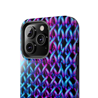 Introducing the "Neon Chainlink Glow" Cell Phone Case – Illuminate Your Style with Vibrant Chain Pattern Design -Tough Phone Cases