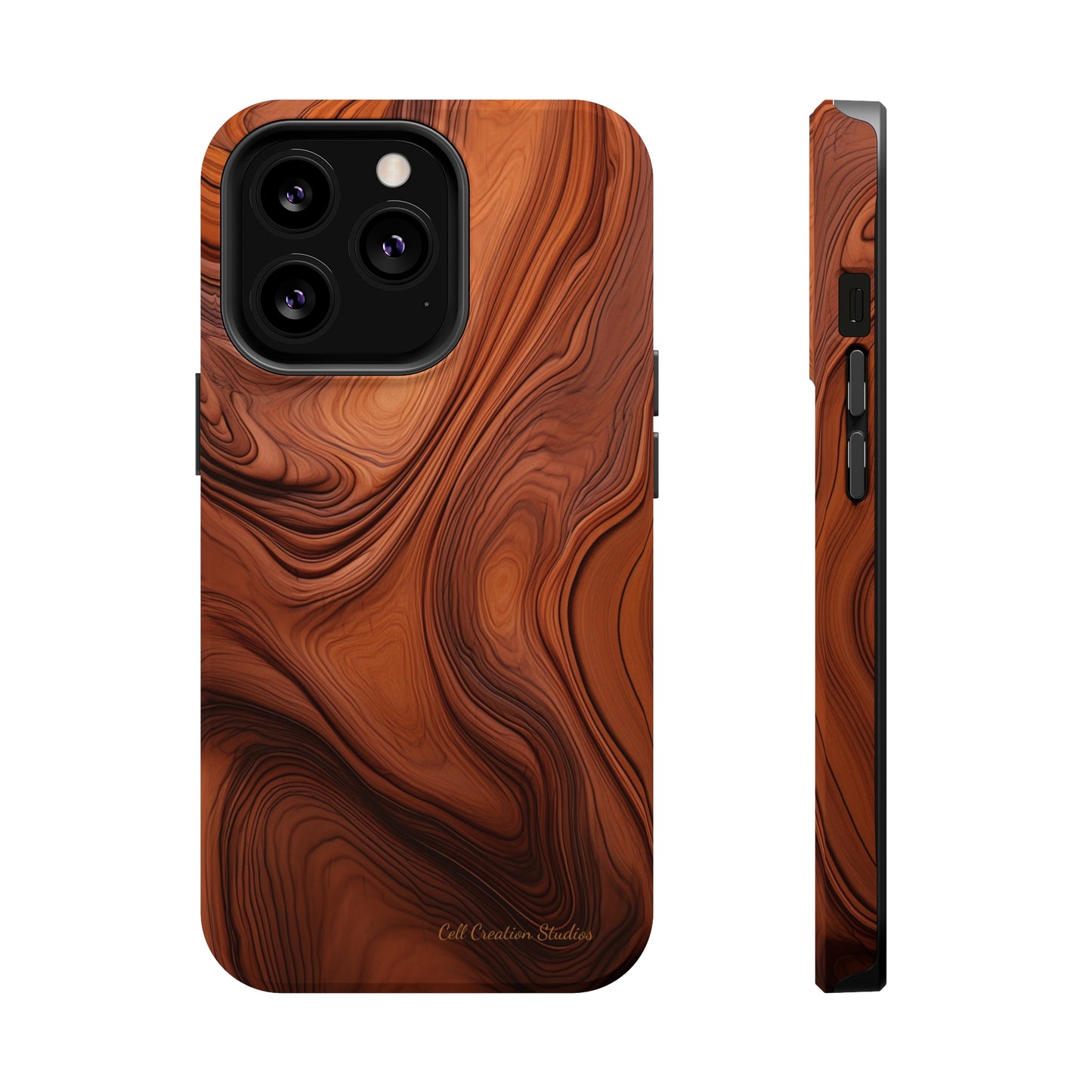 The "Natural Elegance" Wood Pattern Phone Case -MagSafe Tough Cases