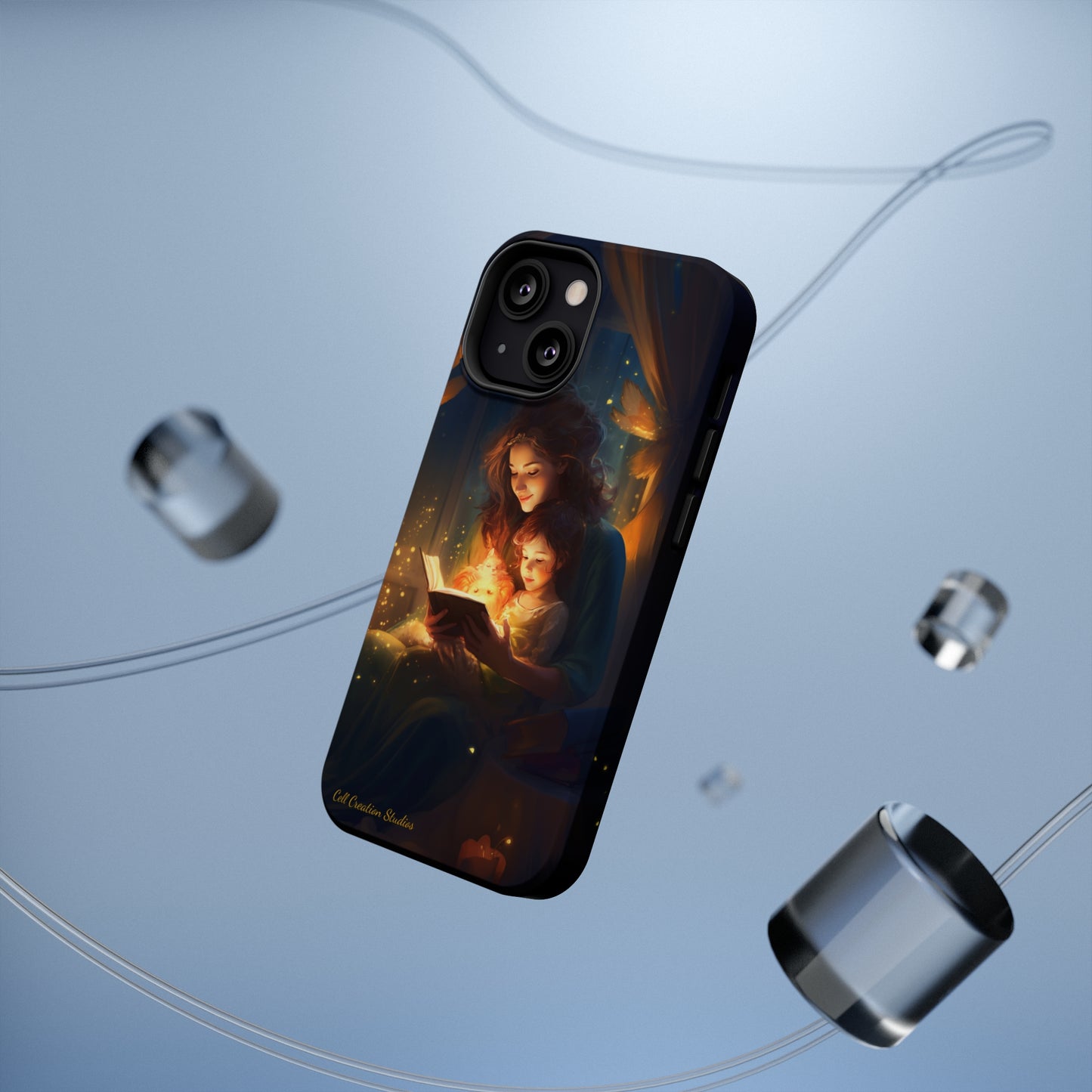 Introducing the "Bedtime Story Bliss" Cell Phone Case – Cherish Heartwarming Moments with Every Glance -MagSafe Tough Cases