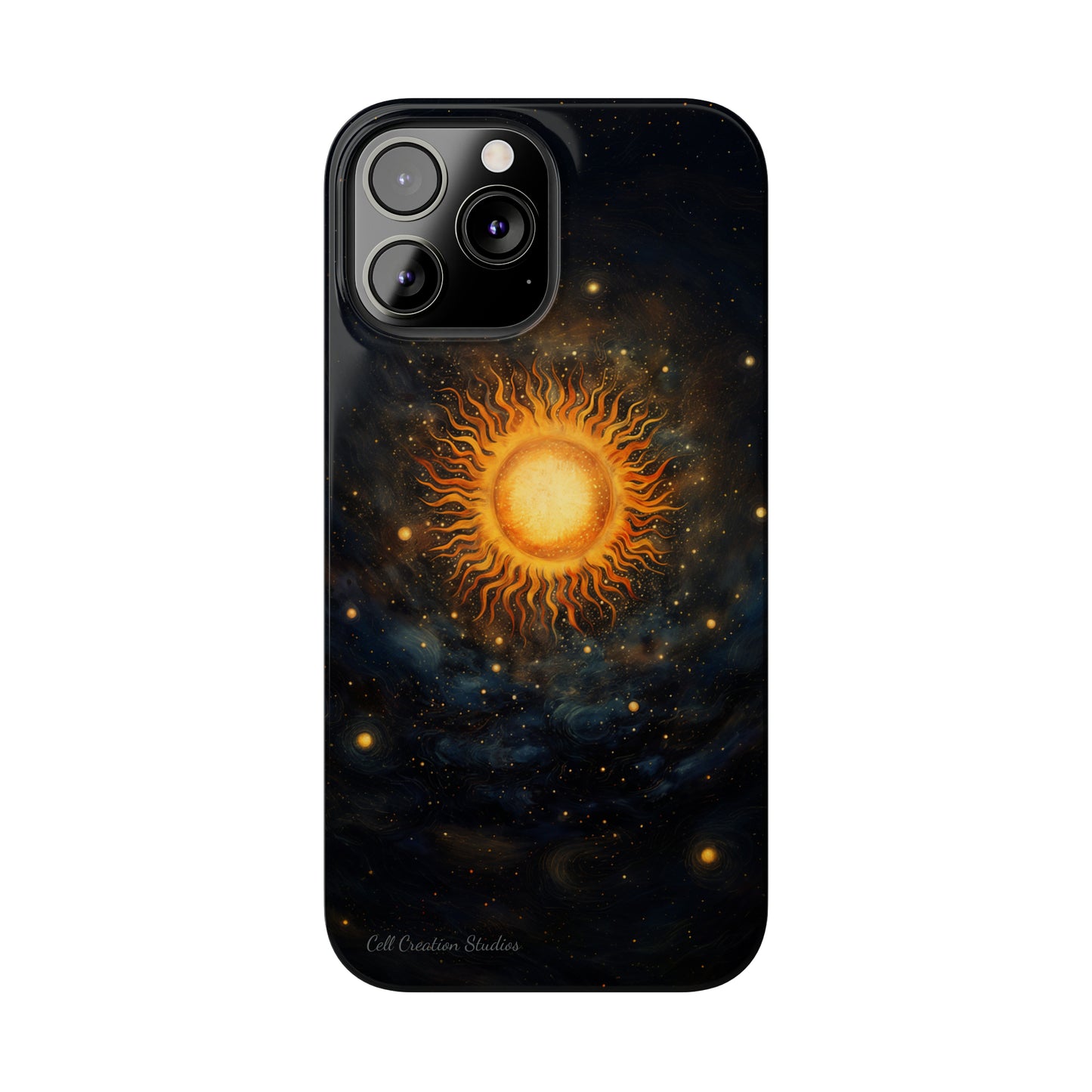 Introducing the "Celestial Sun and Stars" Cell Phone Case – Carry the Cosmos with You -Slim Phone Cases