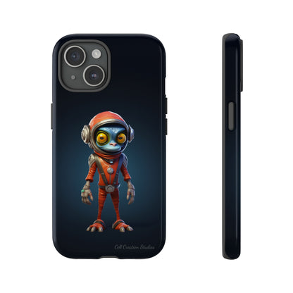 The "AstroGuard" Animated Blue Alien Astronaut Phone Case -Tough Cases