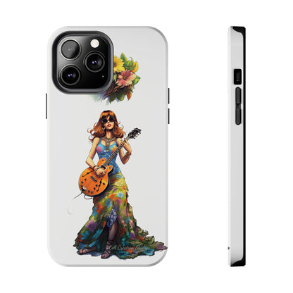 Introducing the "Hippie Chick Groove" Cell Phone Case – Retro Vibes and Musical Delight -Tough Phone Cases