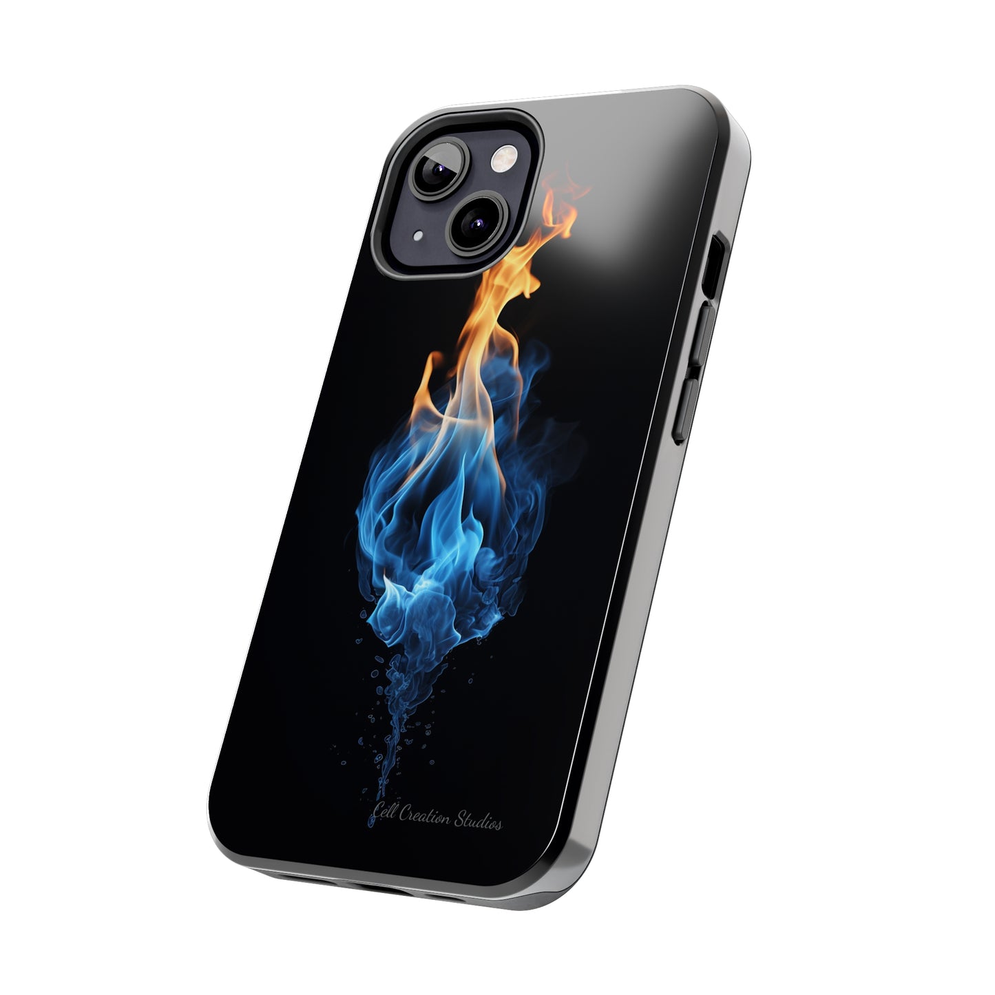 "Elegant Blue and Orange Flame" Phone Case: Ignite Your Style -Tough Phone Cases