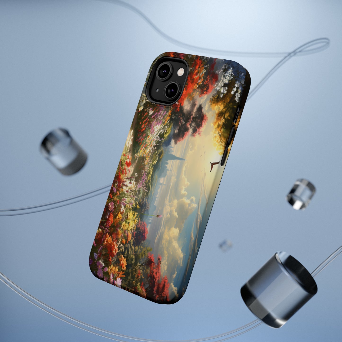 Introducing the "Floral Haven" Cell Phone Case – Where Nature and Urban Marvels Converge! -MagSafe Tough Cases