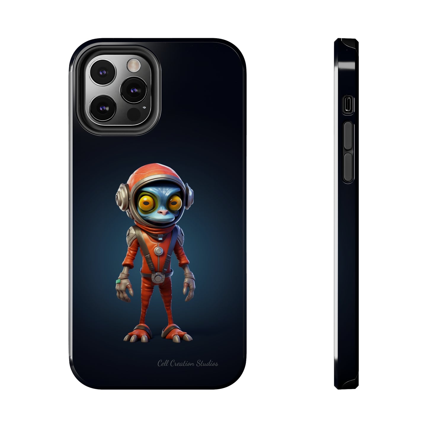 The "AstroGuard" Animated Blue Alien Astronaut Phone Case -Tough Phone Cases