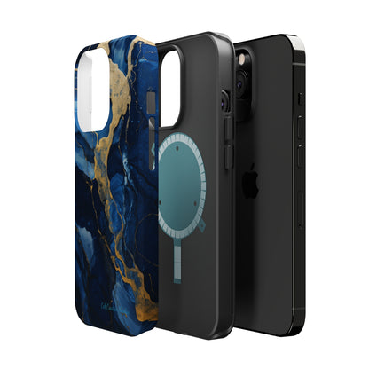 "Azure Elegance Marble" -MagSafe Tough iPhone Cases