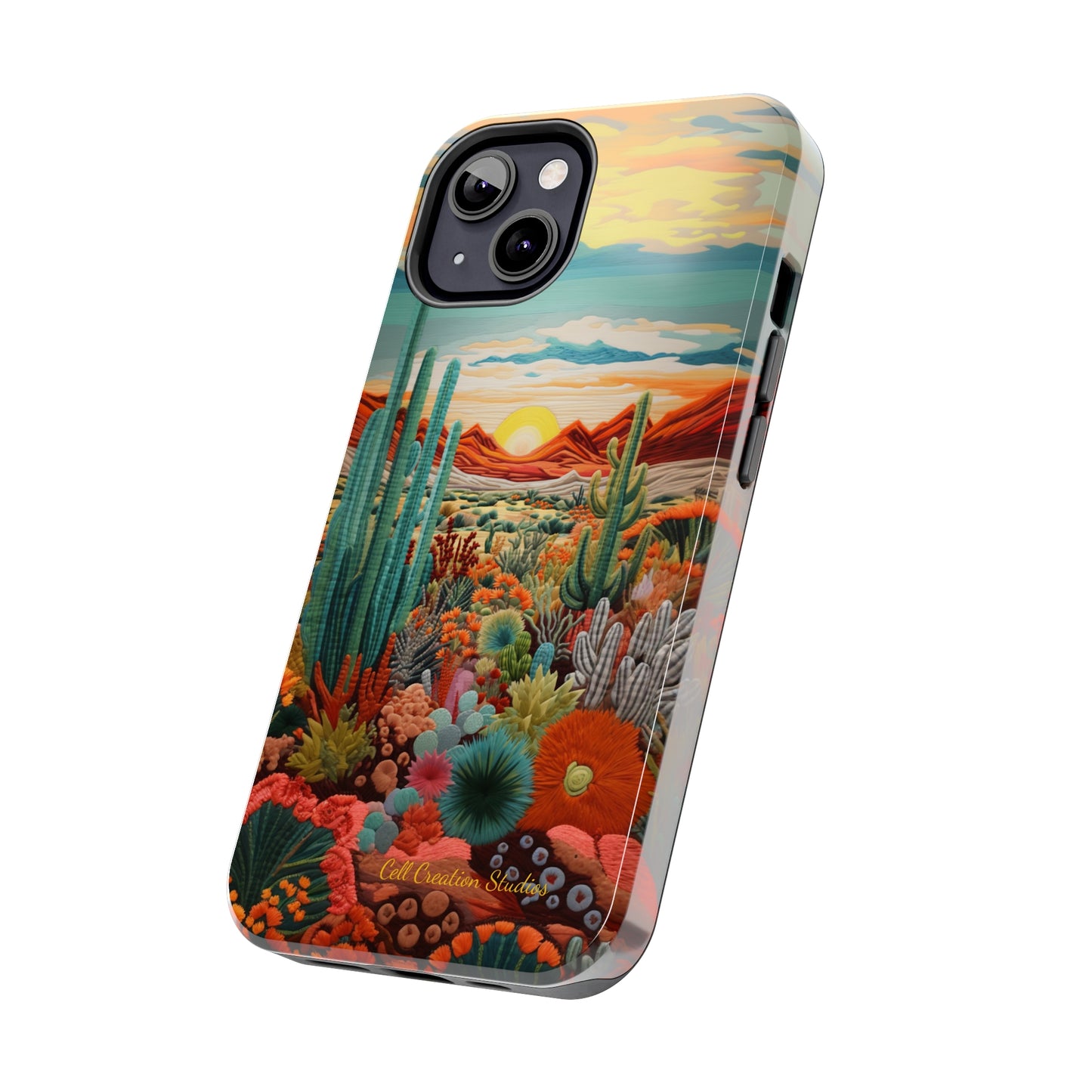 "Desert Bloom Embroidery" -Tough iPhone Cases