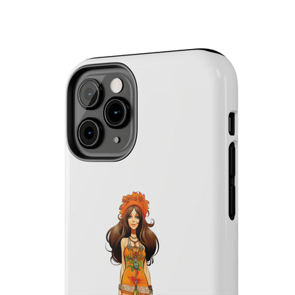 Introducing the "Groovy Hippie Chick" Cell Phone Case – Peace, Love, and Retro Style -Tough Phone Cases