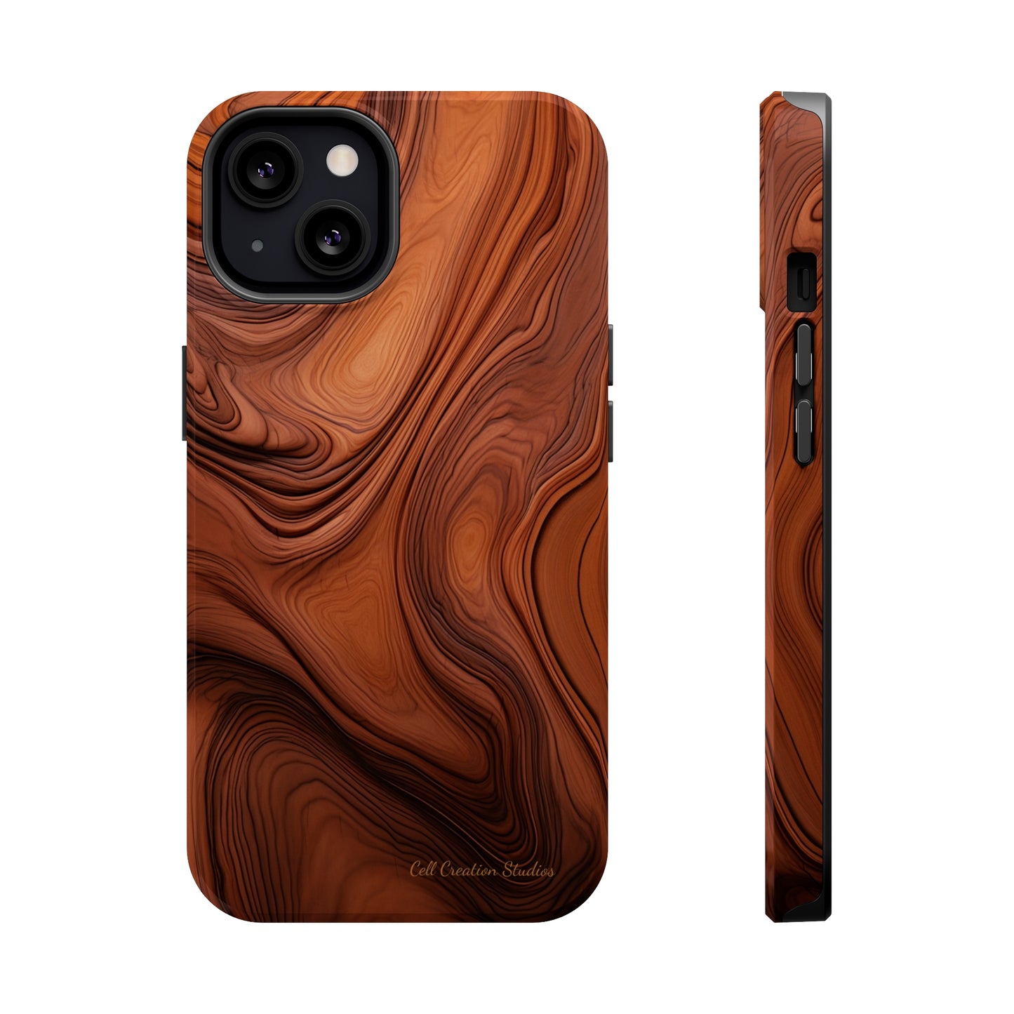 The "Natural Elegance" Wood Pattern Phone Case -MagSafe Tough Cases