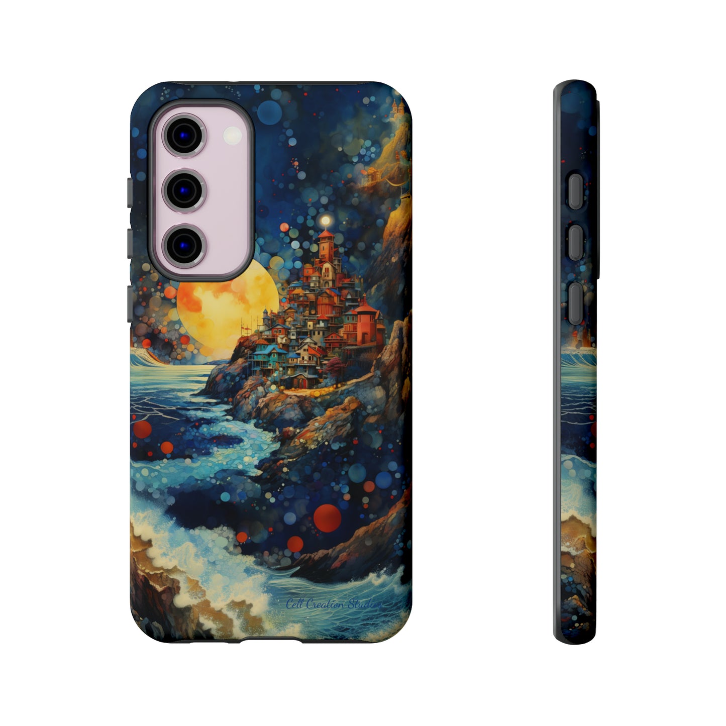 "Moonlit Coastal Vista" -Tough Samsung Phone Cases